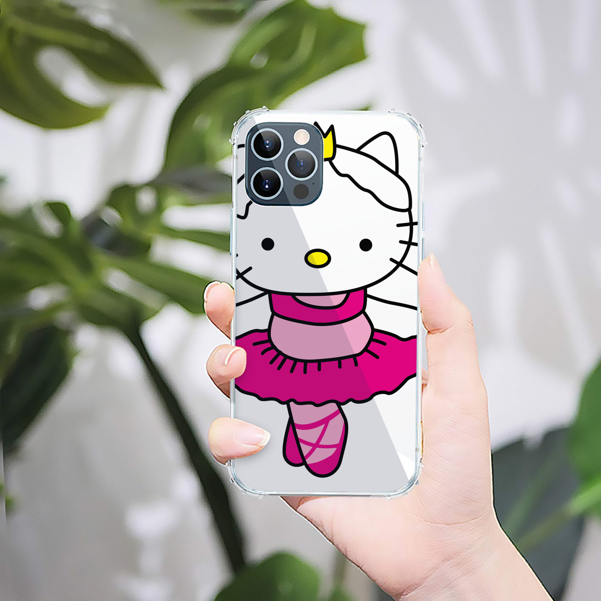 （画像用） Hello Kitty ハローキティ 【iPhone 12シリーズ対応】透明スマホケース（クリアソフトケース）
